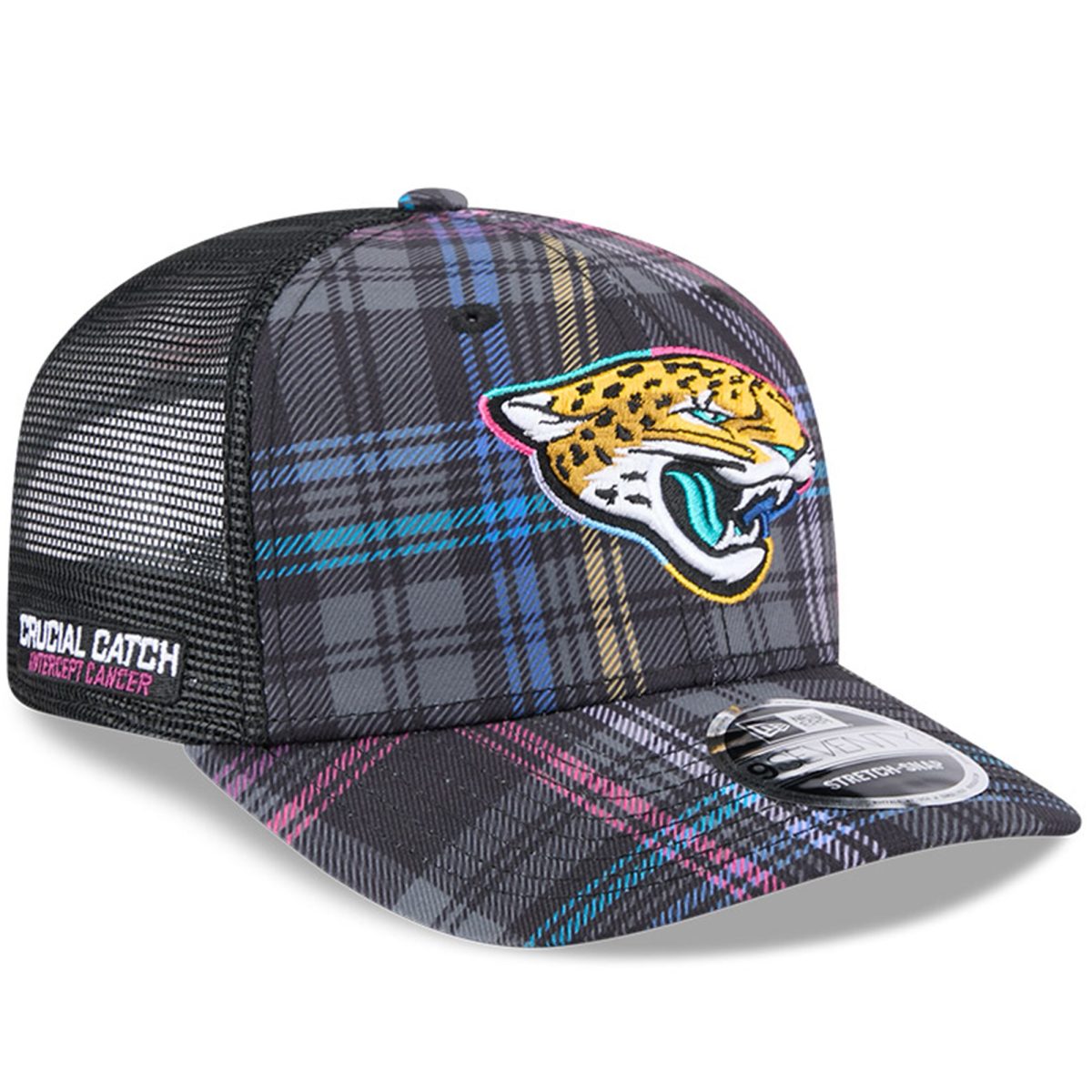 mens new era black jacksonville jaguars 2024 nfl crucial catch plaid 9seventy trucker snapback hat Collection – Jacksonville Jaguars Jerseys, Hats & Fan Gear | Jaguars Shop