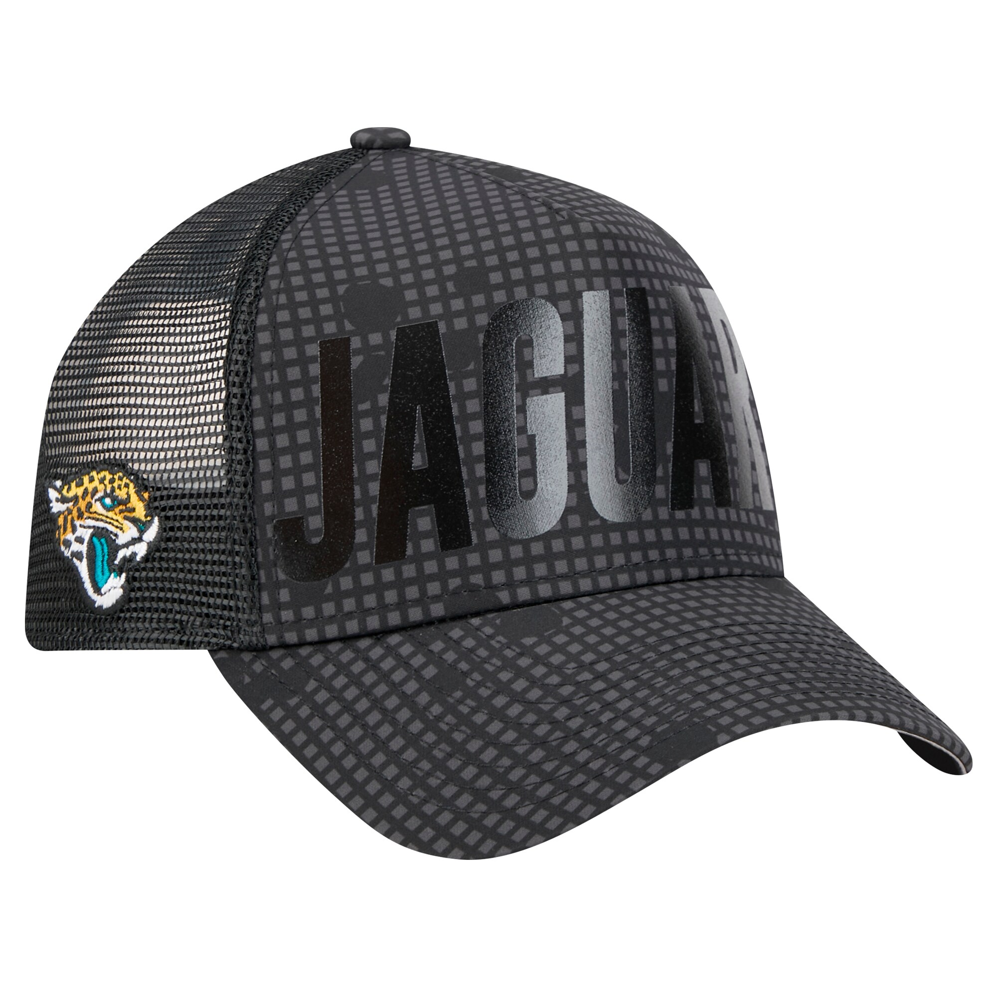 mens new era black jacksonville jaguars midnight ink tonal text a-frame trucker 9forty adjustable hat Collection – Jacksonville Jaguars Jerseys, Hats & Fan Gear | Jaguars Shop