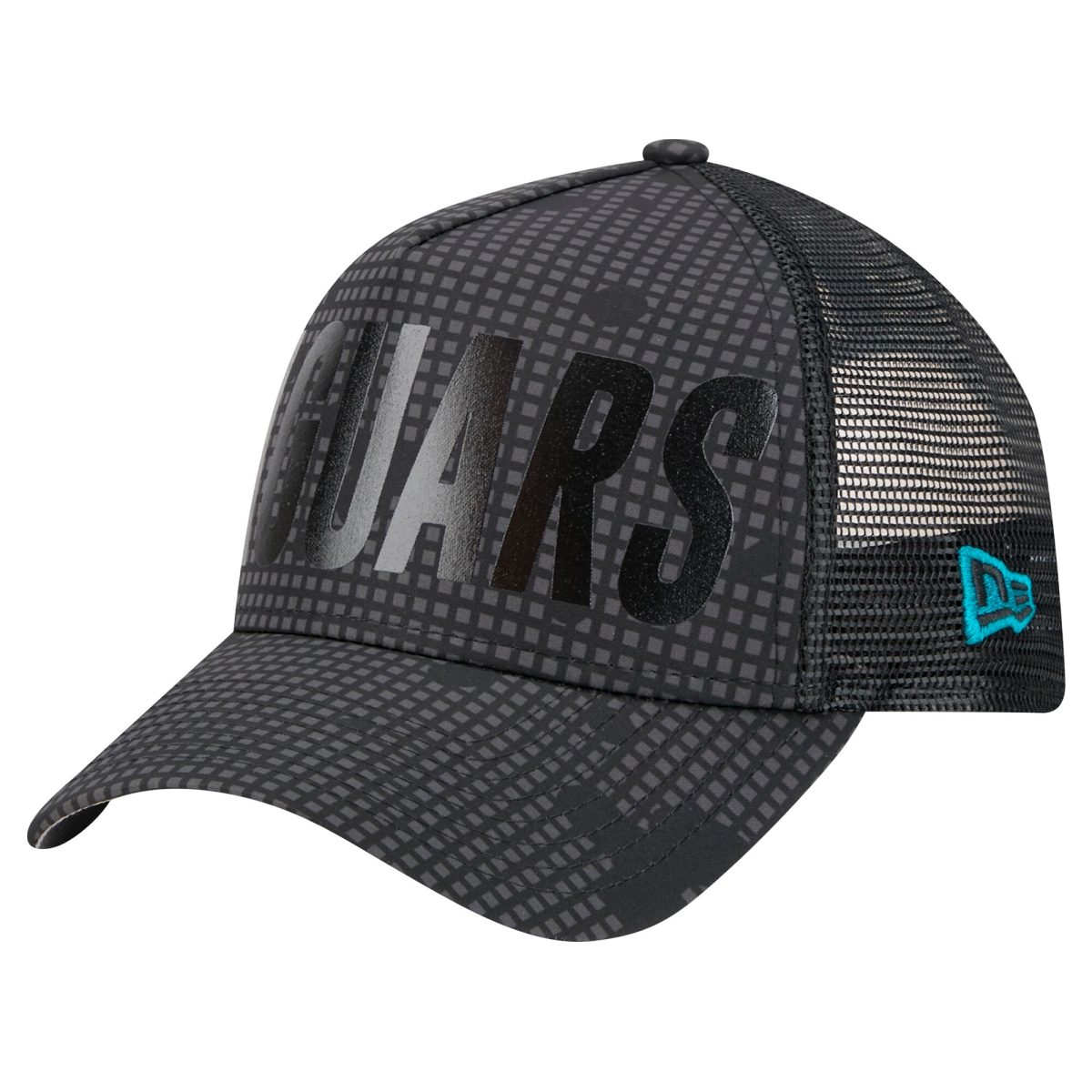 mens new era black jacksonville jaguars midnight ink tonal text a-frame trucker 9forty adjustable hat Collection – Jacksonville Jaguars Jerseys, Hats & Fan Gear | Jaguars Shop