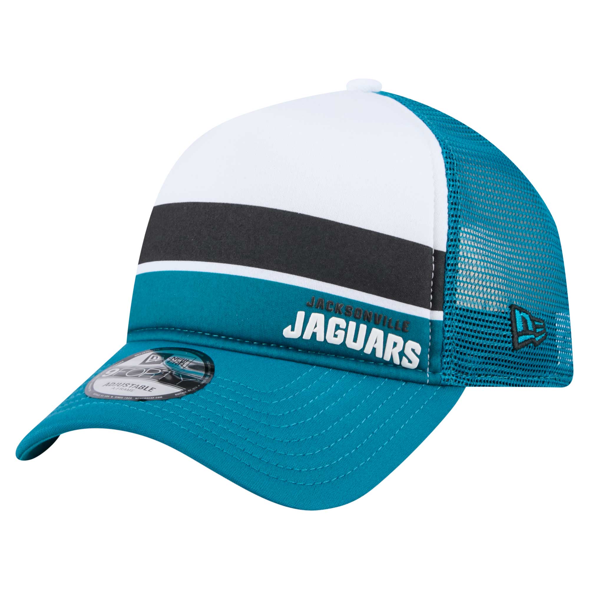 preschool new era teal jacksonville jaguars sport night color block 9forty a-frame trucker adjustable hat Collection – Jacksonville Jaguars Jerseys, Hats & Fan Gear | Jaguars Shop