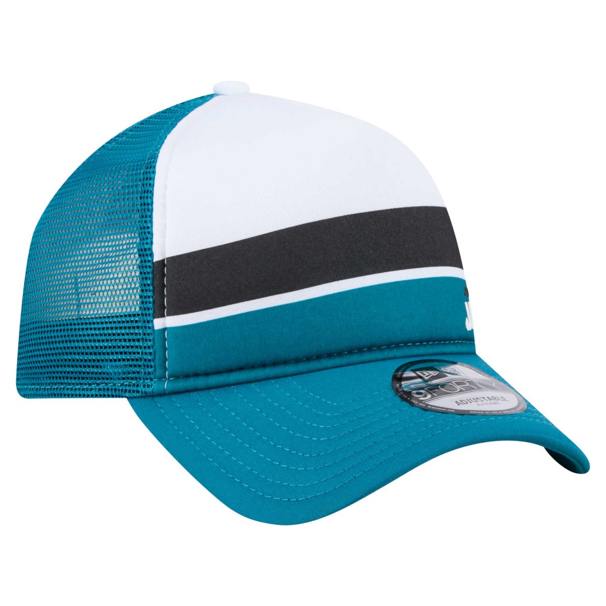 youth new era teal jacksonville jaguars sport night color block 9forty a-frame trucker adjustable hat Collection – Jacksonville Jaguars Jerseys, Hats & Fan Gear | Jaguars Shop